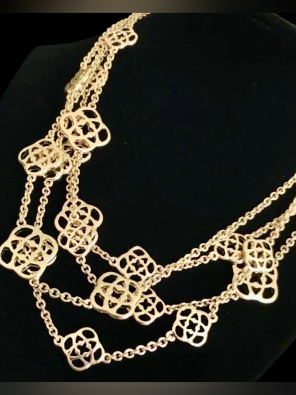 Dana Buchman Gold-Tone Multi-Strand Floral Link Necklace